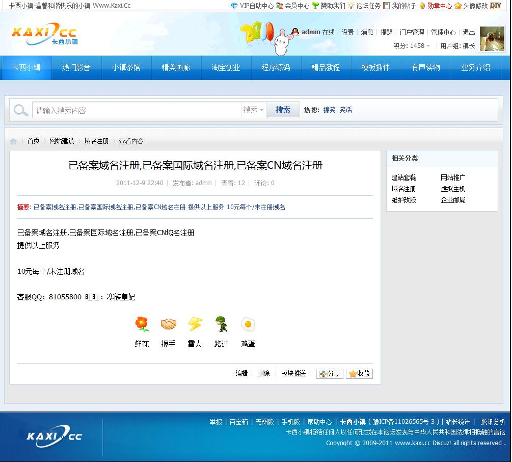 已备案域名注册,已备案国际域名注册,已备案CN域名注册 - 域名注册 - 卡西小镇 - Power.jpg
