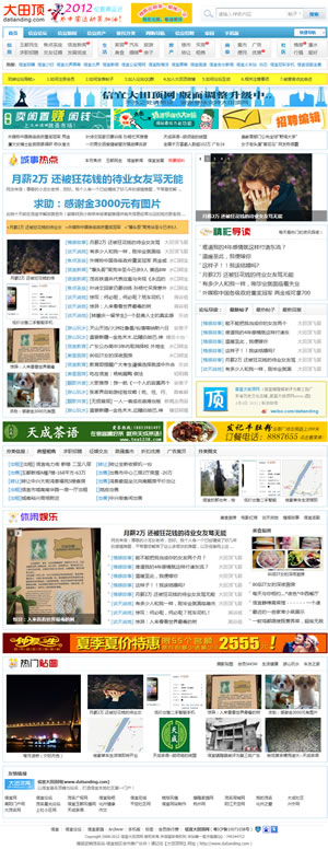 信宜大田顶网(www.datianding.com)DZX2.5原创小清新风格