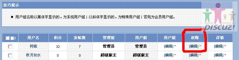 编辑用户