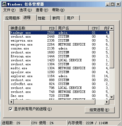 1.系统安装后的进程包含了杀毒软件.gif
