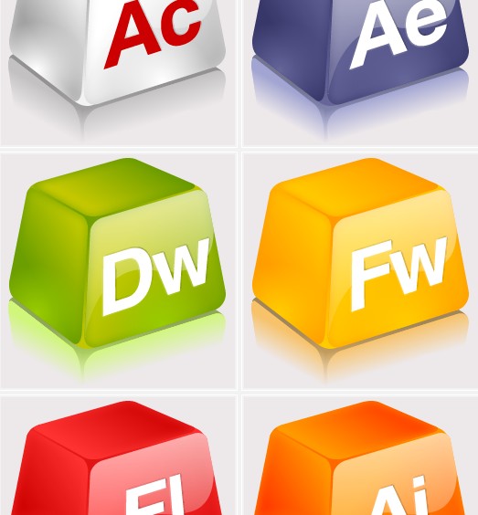 Adobe CS3 Dock3D字母键电脑桌面PNG图标-PNG图标.jpg